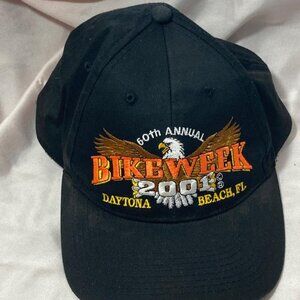 Vintage Bike Week 2001 Daytona Beach 60th Annual Adjustable Snapback Hat Biker